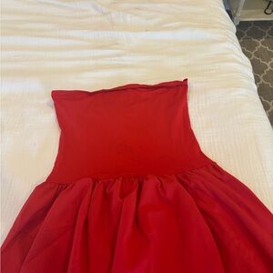 Elegant Red Strapless Dress